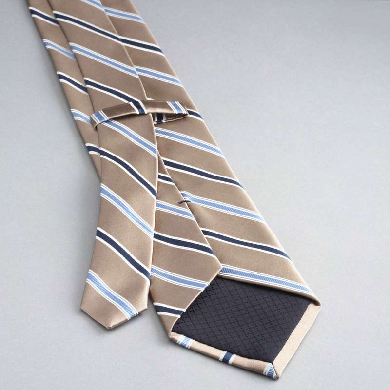 ストライプ地シルクタイ, ブラウングレー, large image number 1